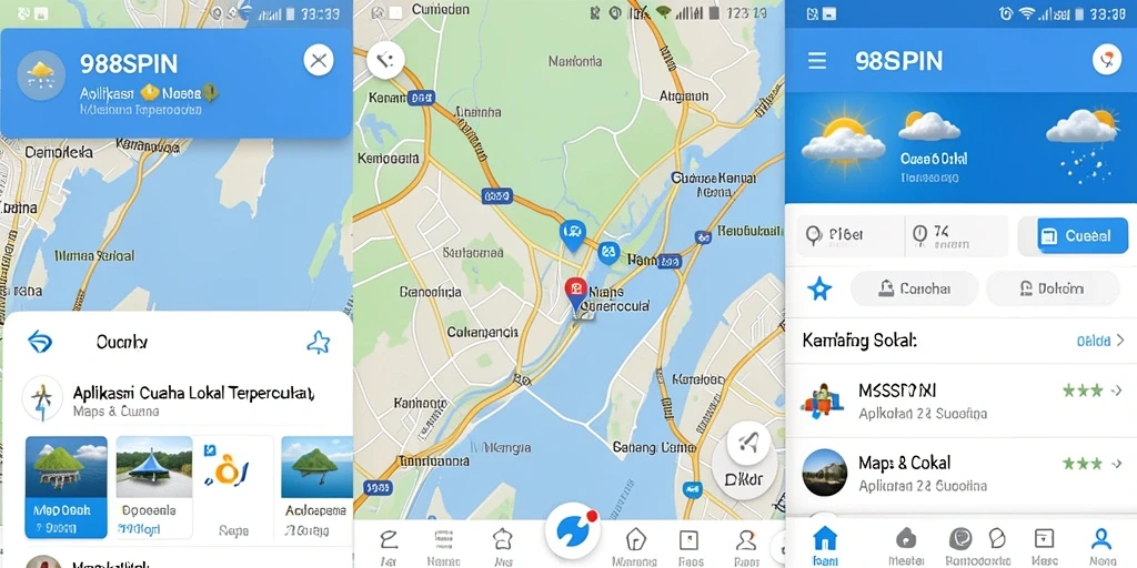 Tampilan antarmuka 988SPIN menampilkan informasi cuaca lokal yang jelas dan informatif.