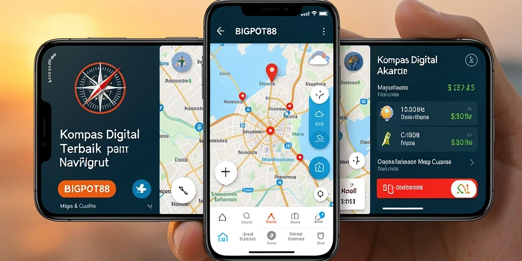 Antarmuka utama BIGPOT88 menampilkan kompas digital yang akurat.