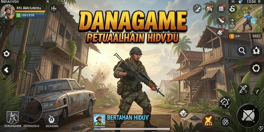 Antarmuka permainan DANAGAME yang menarik dan interaktif.