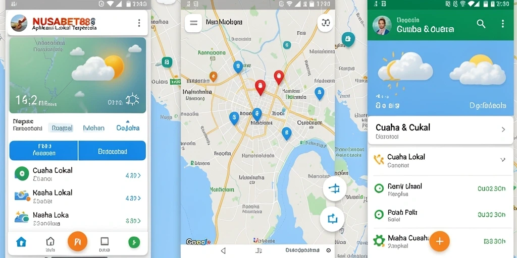 Tampilan antarmuka aplikasi NUSABET88 untuk informasi cuaca lokal.
