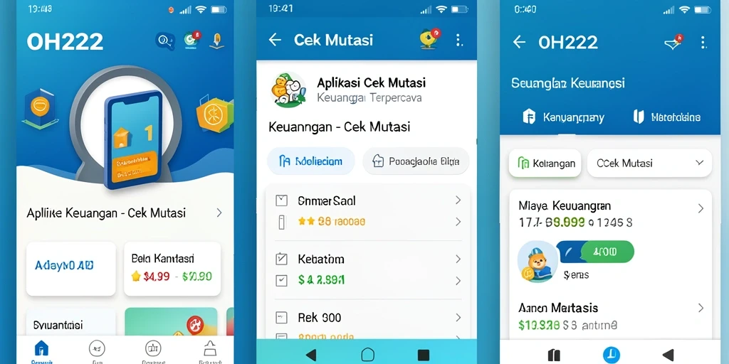 Tampilan antarmuka OH222 untuk cek mutasi keuangan.