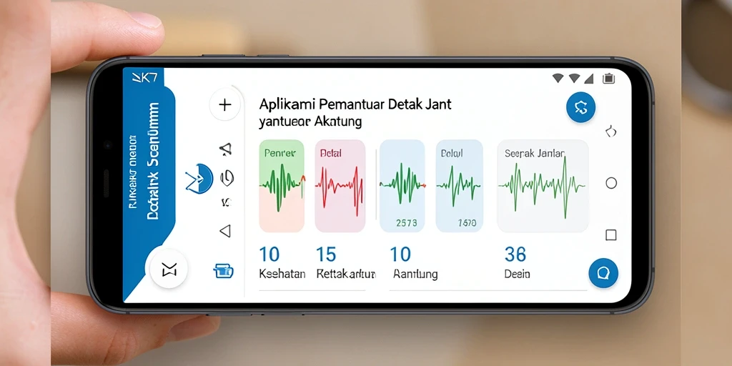 Tampilan antarmuka ZK7 menunjukkan pemantauan detak jantung secara real-time.