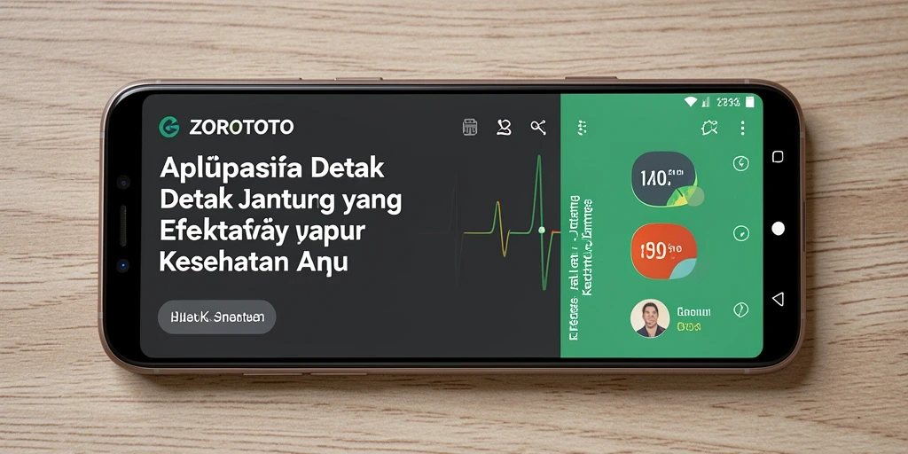 Tampilan antarmuka aplikasi ZOROTOTO untuk pemantauan detak jantung.